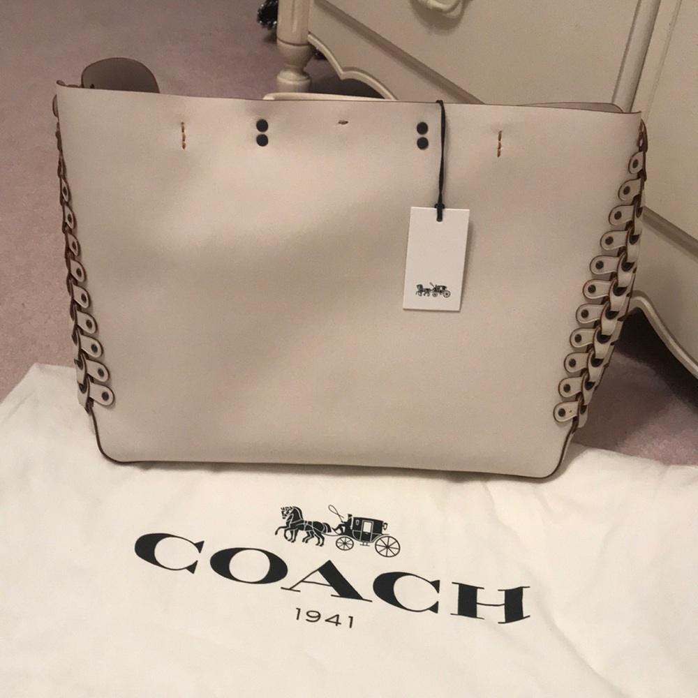 Coach “LNK LT DET ROGUE TOTE” in chalk